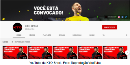 págino do perfil da KTO no youtube
